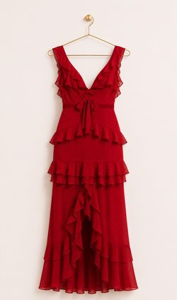 VICI Red Ruffle Maxi Dress – Size S - BRAND NEW!