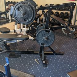 Multi Gym No Weights Included  Pulldown Bench Incline Flat Decline Military