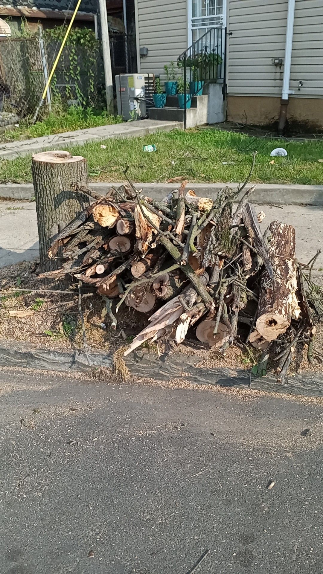 Free firewood ready to burn come & get it corner 18th and Glenwood