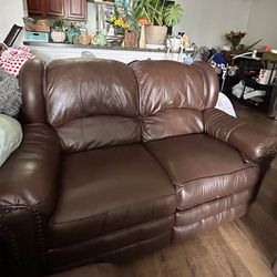 Genuine, Leather, Reclining Couch