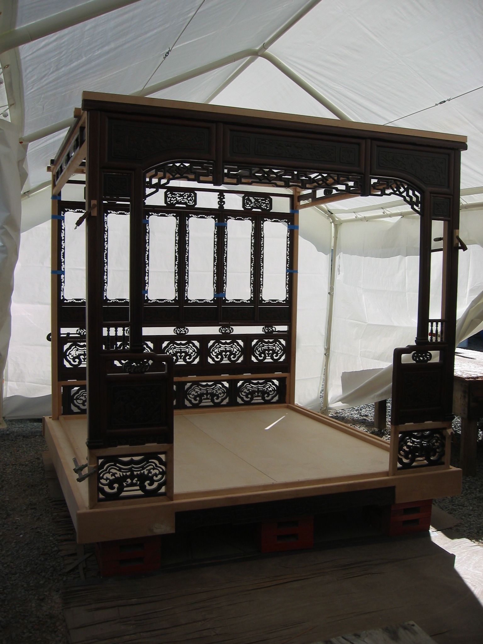 MAKE AN OFFER King Size Retrofitted Chinese Wedding Bed Chinese Opium Bed