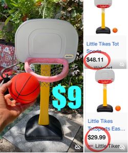 $9 Little tikes Basketball Hoop & Ball 🏀 set tot sports! Great to develop motor skills