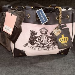 Juicy Couture pink and brown daydreamer bag with gold chain #y2kfashion