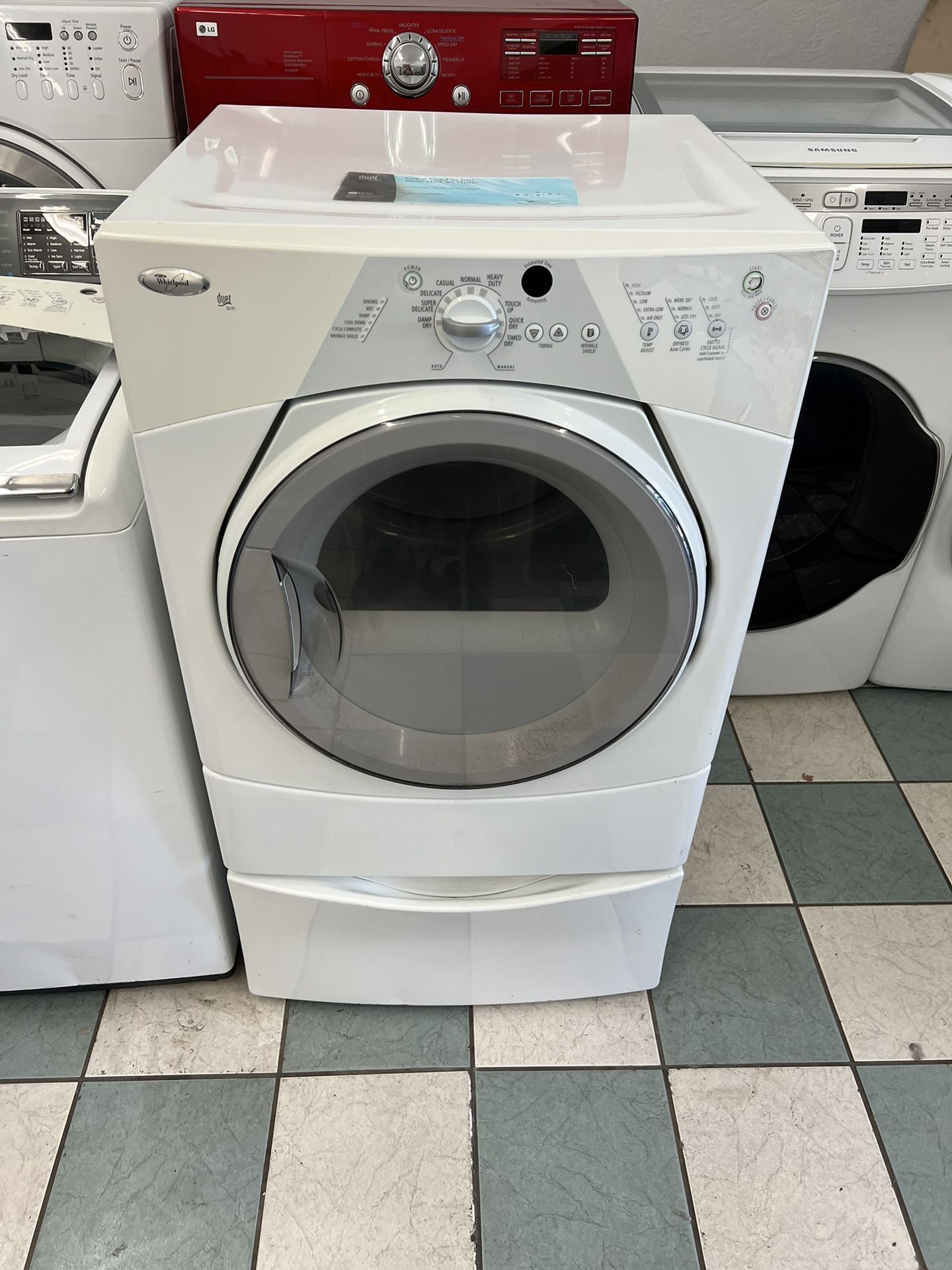 Whirlpool Electric Dryer With Pedestal ( Delivery Available)