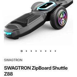 Swagtron Hoverboard Zipboard Onewheel Wifi, Lights, Speakers, Self Balancing, K-stand for Taking Off