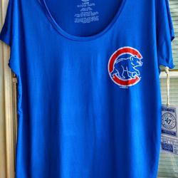 Ladies CUBS SPRING TRAINING BASEBALL SHIRTS mesh With Deep Scoop Neck