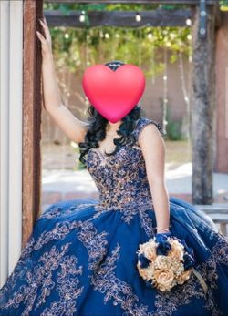 Navy Blue Quinceañera Dress