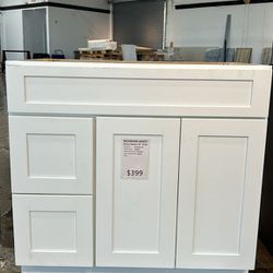 Vanity with Left sided drawers
