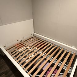 MALM Bed frame, white/Luröy, Full