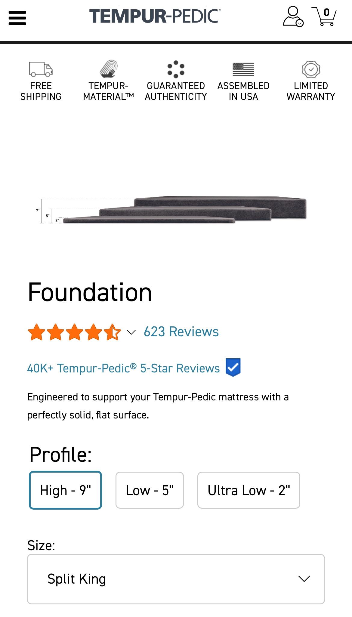 Tempur_Pedic 9 inches Foundation 