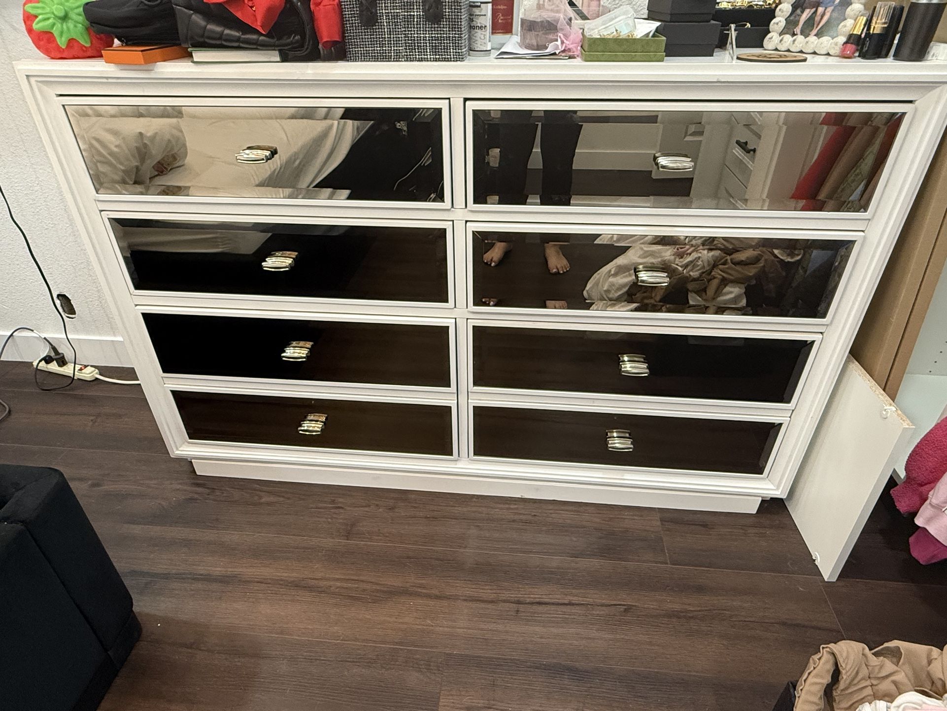 White Mirrored dresser