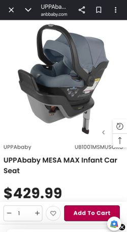 UPPAbaby MESA MAX Infant Car Seat with 2 base