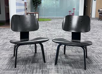Pair of Black Bentwood Lounge Chairs – Mid-Century Modern Style