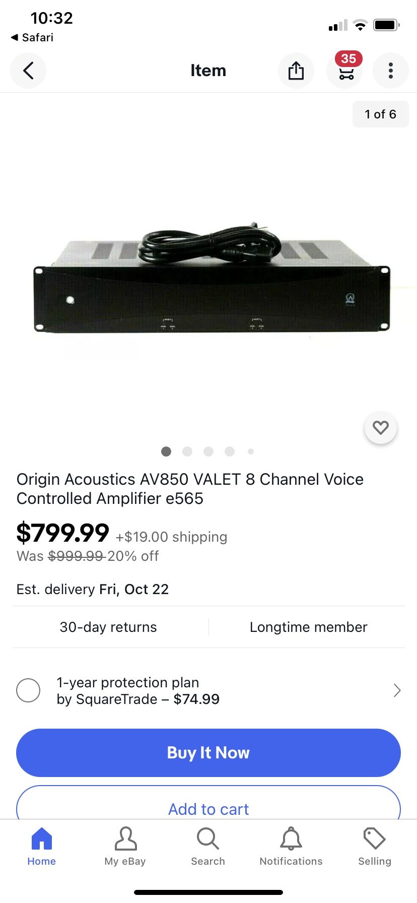 Snapshot of Origin Acoustics 8 Channel Voice Controlled Amplifier High End Stereo Receiver For Sale