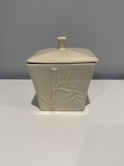 Bamboo Design Pier 1 Pottery Storage Container $10