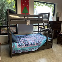 Twin Over Full Solid Pine Bunk Bed (3 Colors) - Olympia 