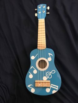 Hape Blue Toy Ukulele with Musical Notes