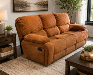 🤎 Plush Brown Reclining Sofa — Deep Seats & Super Comfortable!