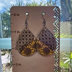 Earrings Handmade Lightweight Wood 