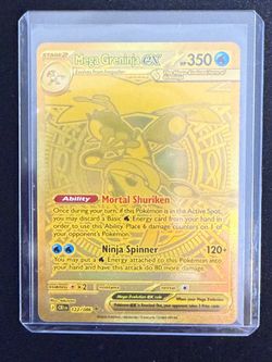Mega Greninja EX Pokemon TCG Card Gold Secret Rare from Chaos Rising booster pack 122/086
