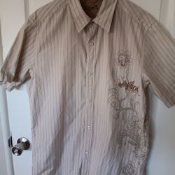 Y2k Quicksilver Embroidered Button Down Shirt Size Large 