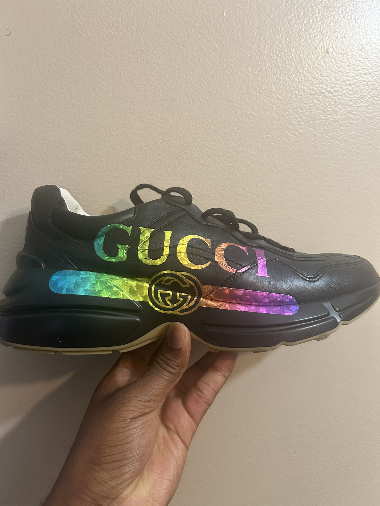 Gucci Rhyton Iridescent Logo Sneakers