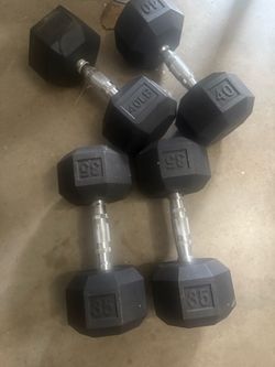 35 and 40 lb dumbbells set
