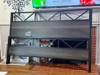 King bed Frame only. Head board and railings