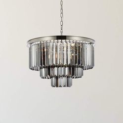 Z Gallerie 9-Light Crystal Chandelier | 21” W × 22” H
