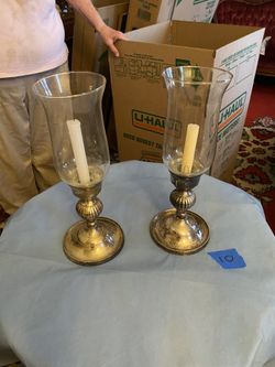 2 Candle Holders Silver Plate
