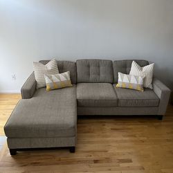 Sand Brown Small L-shape Couch