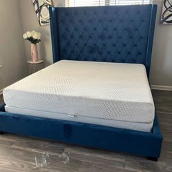 King Luxury Bed Frame Plus Mattress And Box Spring Included 