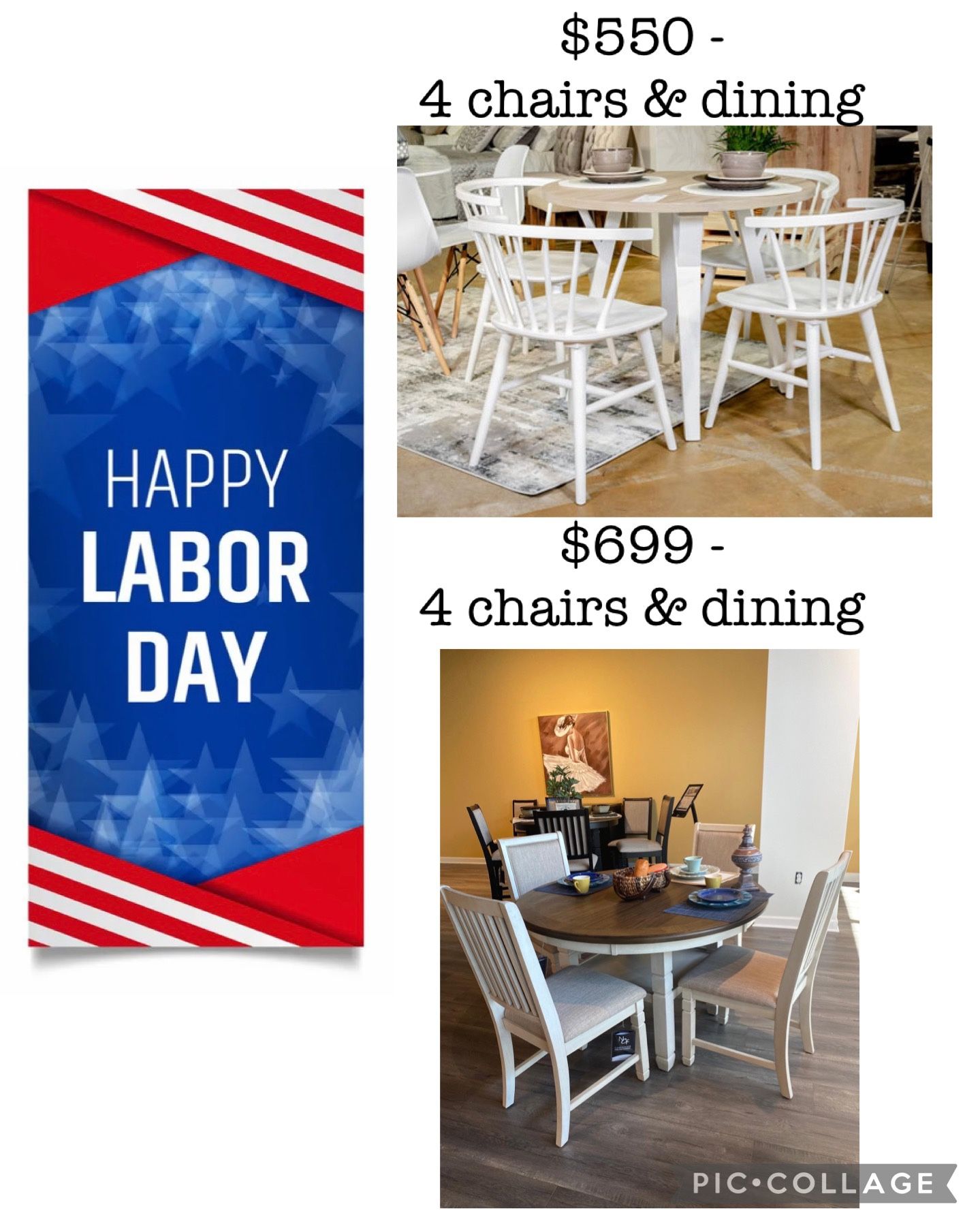 $550 And $699 Dining Room Table Set