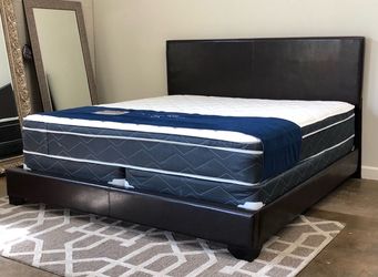 NEW QUEEN AND KING SIZE BED WITH 13 INCH PILLOW, TOP MATTRESS AND BOXSPRING, INCLUDING FREE DELIVERY PAY UPON ARRIVAL
