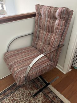 Modern Style Chrome Cantilever Chair Fabric Great 