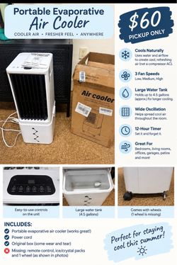 Portable ac unit evap cooler