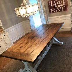 Farmhouse Dining Tables And Rustic Kitchen Islands. 