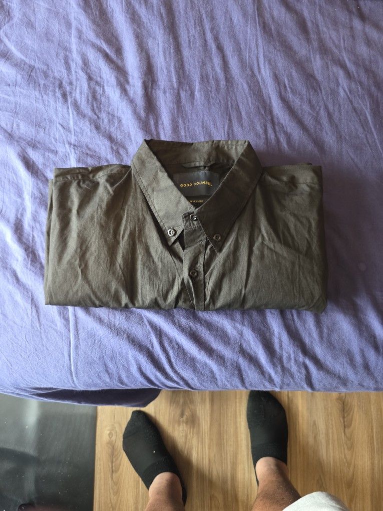 Short Sleeve Black Button Down