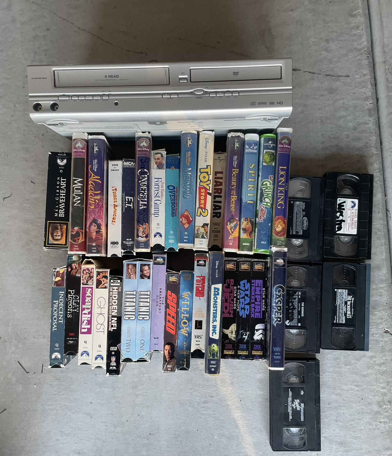Movie Collection(DVDs and VHS) W/ Player $100