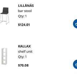 IKEA Bar stool & Shelf Unit
