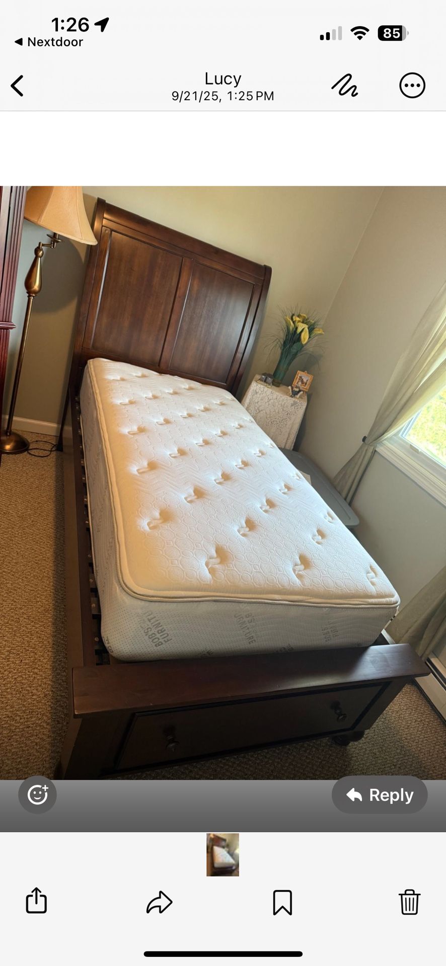 Brand New Twin Bed With Mattress, Never use