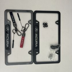   ACURA   Each  License plate frame  8$；Ekeychain8$;Four  piece Tire valve cap  8$.