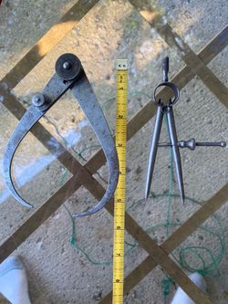 Starrett spring divider and a vintage Starrett No. 38 Lock-Joint Transfer Outside Caliper