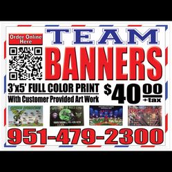 Team Banner Sports Banner Soccer Baseball Softball