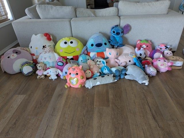 Squishmallows, San Rio, Mineso, Disney, Plushies