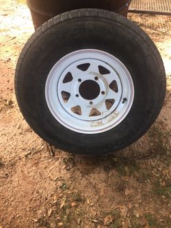 This is the tire of a trailer only one