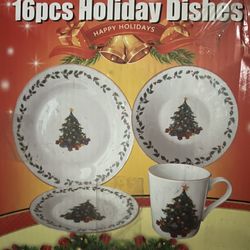 16 Pcs Holiday Dishes 