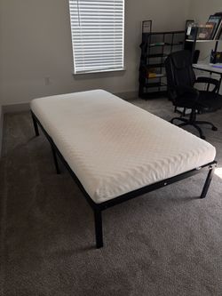 Twin Metal Bed Frame with Mattress