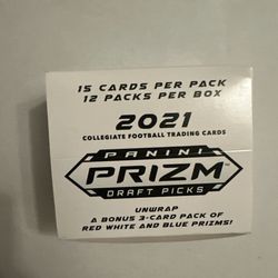 2021 NFL Football Panini Prizm Draft Picks Cello Box 12 Fat Packs Factory Sealed