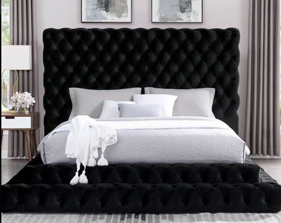 Brand New Black Queen Platform Bed Frame (Available In Eastern King)